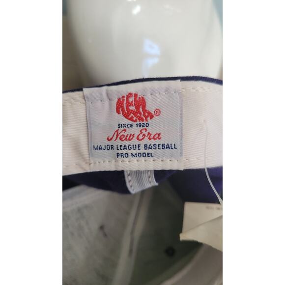 Vintage 1980s–90s New Era Pro Model Wool Baseball Cap 6 ⅞ Purple w/ Green Brim – - Picture 7 of 7